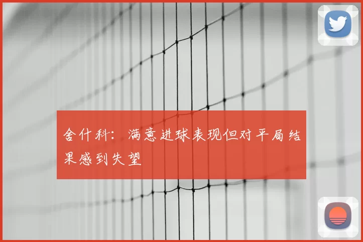舍什科：满意进球表现但对平局结果感到失望